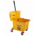 Winco MPB-36 36 Qt. Plastic Yellow Mop Bucket with Wringer