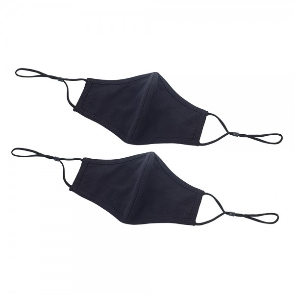 Winco MSK-2KML Reusable and Adjustable Black 2-Ply Cotton Face Mask, M/L, 2 Pack Winco MSK-2KML Reusable and Adjustable Black 2-Ply Cotton Face Mask, M/L, 2 Pack