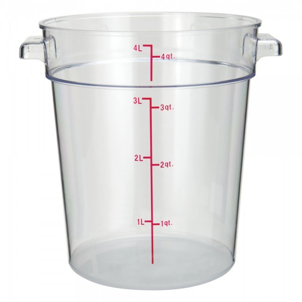 Winco PCRC-4 4 Qt. Clear Round Food Storage Container Winco PCRC-4 4 Qt. Clear Round Food Storage Container