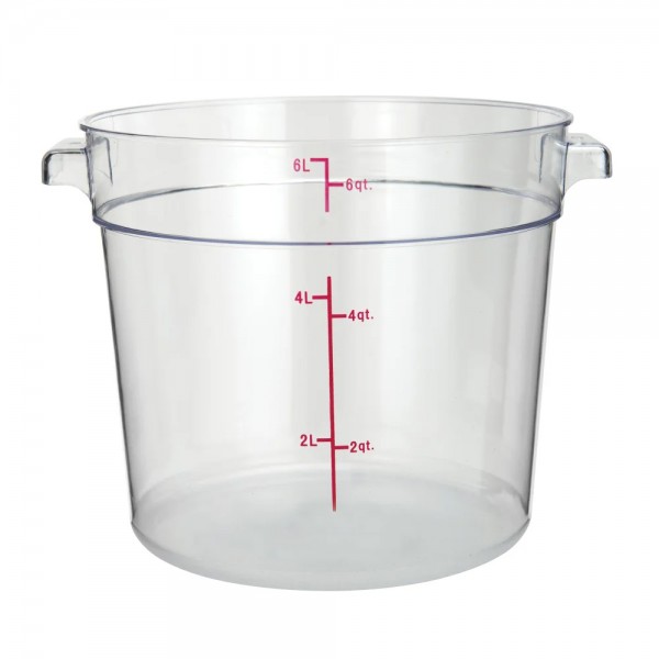 Winco PCRC-6 6 Qt. Clear Round Food Storage Container Winco PCRC-6 6 Qt. Clear Round Food Storage Container