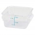 Winco PCSC-2C 2 Qt. Clear Square Polycarbonate Food Storage Container with Blue Gradations Winco PCSC-2C 2 Qt. Clear Square Polycarbonate Food Storage Container with Blue Gradations