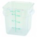 Winco PCSC-4C 4 Qt. Clear Square Polycarbonate Food Storage Container with Blue Gradations