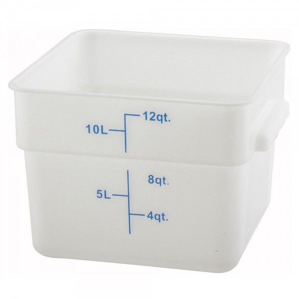 Winco PESC-12 12 Qt. White Square Food Storage Container Winco PESC-12 12 Qt. White Square Food Storage Container