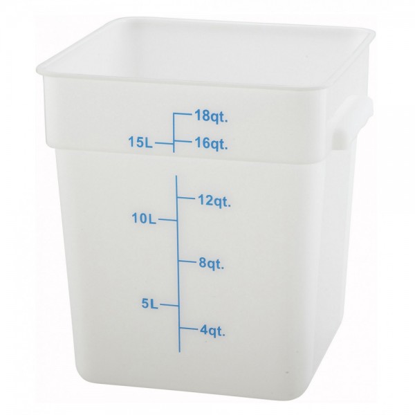 Winco PESC-18 18 Qt. White Square Food Storage Container Winco PESC-18 18 Qt. White Square Food Storage Container