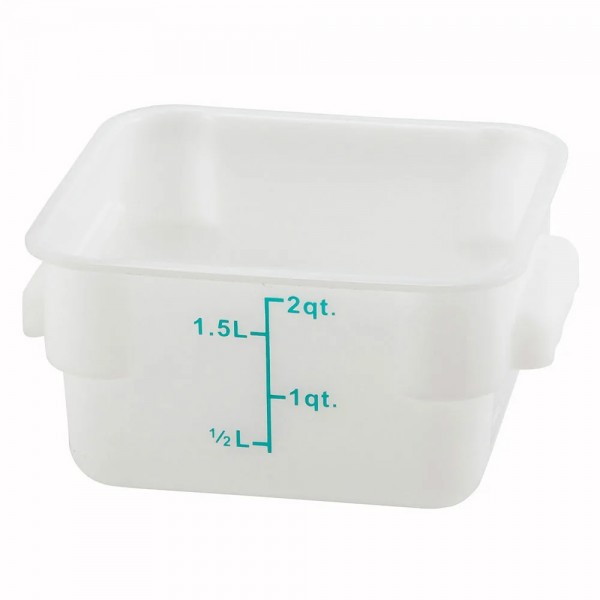 Winco PESC-2 2 Qt. White Square Food Storage Container Winco PESC-2 2 Qt. White Square Food Storage Container