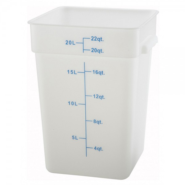 Winco PESC-22 22 Qt. White Square Food Storage Container Winco PESC-22 22 Qt. White Square Food Storage Container