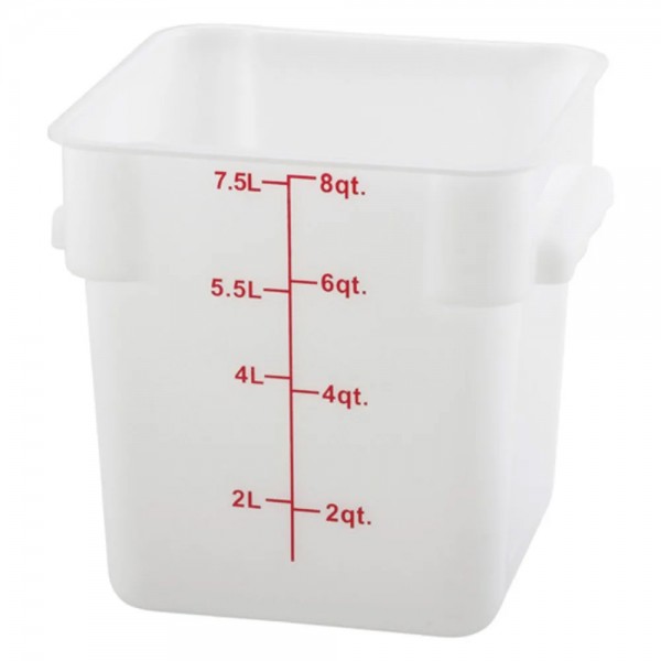 Winco PESC-8 8 Qt. White Square Food Storage Container Winco PESC-8 8 Qt. White Square Food Storage Container