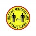 Winco PFD-12Y Round 12 Anti-Slip Social Distancing Floor Decal