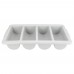 Winco PL-4B 4 Compartment Gray Cutlery Box