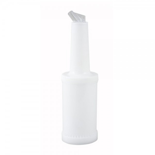 Winco PPB-1W 1 Qt. Pour Bottle with White Spout and Cap Winco PPB-1W 1 Qt. Pour Bottle with White Spout and Cap