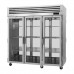 Turbo Air PRO-77H-G-PT Pro Series 78 Pass-Thru Three-Section Glass Door Heated Cabinet - 78 Cu. Ft.