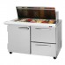 Turbo Air PST-48-18-D2L-N Pro Series 48 Left-Hinged Door & 2 Right Drawer Mega Top Prep Table w/ 18-Pan Top - 15 Cu. Ft.