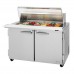 Turbo Air PST-48-18-N-CL Pro Series 48 Clear Lid Two Door Mega Top Prep Table w/ 18-Pan Top - 15 Cu. Ft.
