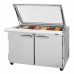 Turbo Air PST-48-18-N-GL Pro Series 48 Glass Lid Two Door Mega Top Prep Table w/ 18-Pan Top - 15 Cu. Ft.