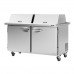 Turbo Air PST-60-24-N-DS Pro Series 60 Dual Sided Lid Two Door Mega Top Prep Table w/ 24-Pan Top - 19 Cu. Ft.
