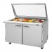 Turbo Air PST-60-24-N-GL Pro Series 60 Glass Lid Two Door Mega Top Prep Table w/ 24-Pan Top - 19 Cu. Ft.