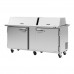 Turbo Air PST-72-30-N-DS Pro Series 72 Dual Sided Lid Two Door Mega Top Prep Table w/ 30-Pan Top - 23 Cu. Ft.