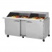 Turbo Air PST-72-30-N-SL Pro Series 72 Slide Back Lid Two Door Mega Top Prep Table w/ 30-Pan Top - 23 Cu. Ft.