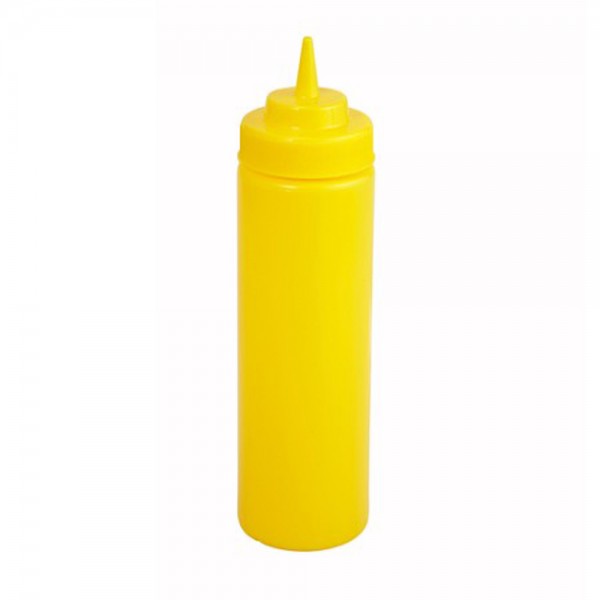 Winco PSW-12Y 12 oz. Yellow Wide Mouth Squeeze Bottle, 6/Pack Winco PSW-12Y 12 oz. Yellow Wide Mouth Squeeze Bottle, 6/Pack