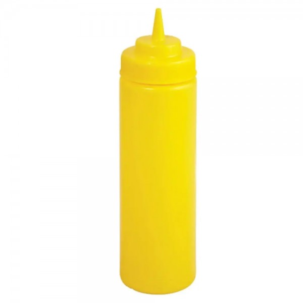 Winco PSW-16Y 16 oz. Yellow Wide Mouth Squeeze Bottle, 6/Pack Winco PSW-16Y 16 oz. Yellow Wide Mouth Squeeze Bottle, 6/Pack