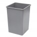 Winco PTCS-35G 35 Gallon  Gray Square Tall Trash Can