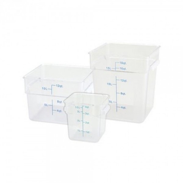 Winco PTSC-4 4 Qt. Polypropylene Square Food Storage Container Winco PTSC-4 4 Qt. Polypropylene Square Food Storage Container