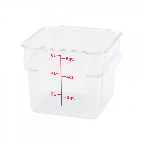 Winco PTSC-6 6 Qt. Polypropylene Square Food Storage Container Winco PTSC-6 6 Qt. Polypropylene Square Food Storage Container