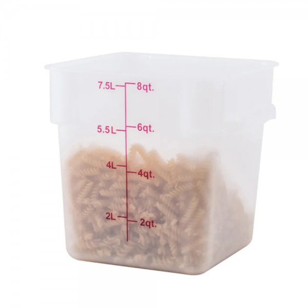 Winco PTSC-8 8 Qt. Polypropylene Square Food Storage Container Winco PTSC-8 8 Qt. Polypropylene Square Food Storage Container
