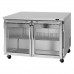 Turbo Air PUR-48-G-N Pro Series 48 Two Glass Door Undercounter Refrigerator - 12 Cu. Ft.