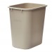 Winco PWR-28BE 28 Qt. Beige Rectangular Wastebasket