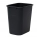 Winco PWR-28K 28 Qt. Black Rectangular Wastebasket