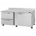 Turbo Air PWR-72-D2R-N Pro Series 72 Right-Hinged Door & 2 Left Drawer Worktop Refrigerator - 19 Cu. Ft.