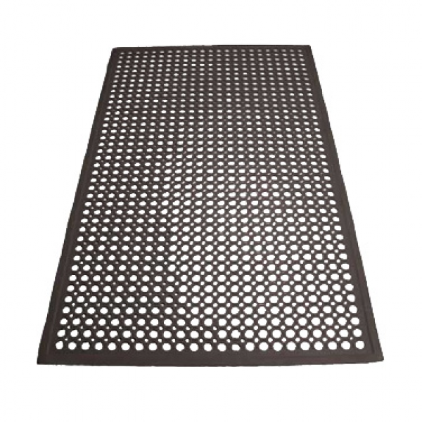Winco RBM-35K Beveled Edge Black Rubber Floor Mat - 3 x 5 Winco RBM-35K Beveled Edge Black Rubber Floor Mat - 3 x 5
