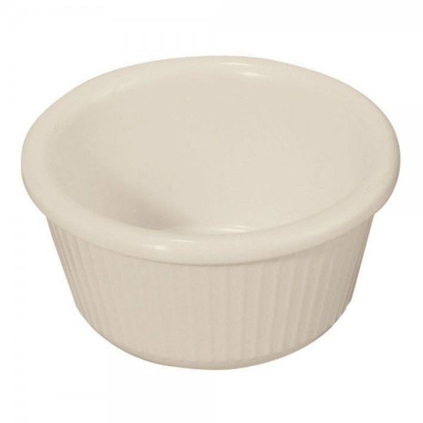 Winco RFM-3B 3 oz. Fluted Bone White Melamine Ramekin Winco RFM-3B 3 oz. Fluted Bone White Melamine Ramekin