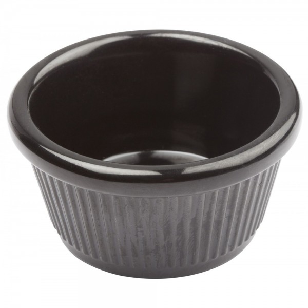 Winco RFM-4K 4 oz. Fluted Black Melamine Ramekin Winco RFM-4K 4 oz. Fluted Black Melamine Ramekin