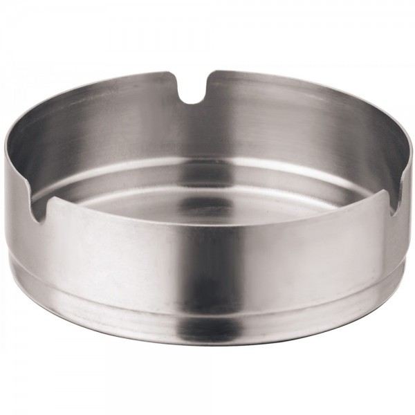 Winco SAS-4 4 Stainless Steel Round Ashtray Winco SAS-4 4 Stainless Steel Round Ashtray