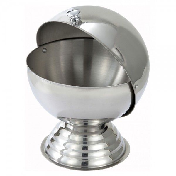 Winco SBR-30 Stainless Steel 20 oz. Sugar Bowl with Roll Top Lid Winco SBR-30 Stainless Steel 20 oz. Sugar Bowl with Roll Top Lid