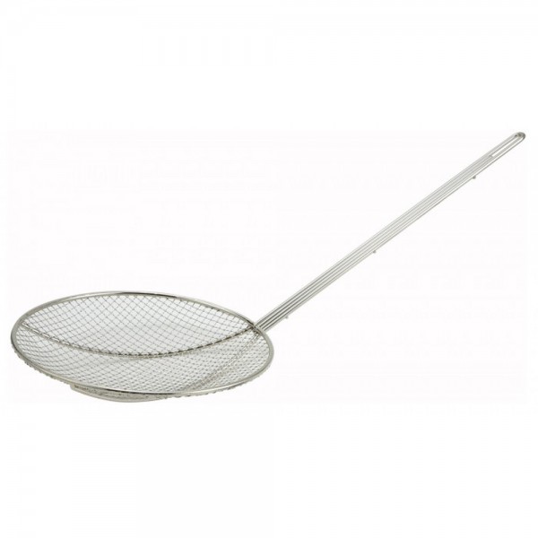 Winco SC-12 12 Diameter Round Short Handle Stainless Steel Perforated Skimmer Winco SC-12 12 Diameter Round Short Handle Stainless Steel Perforated Skimmer