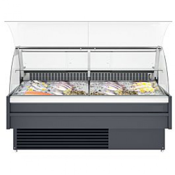 Coldline SDC72-F 72" Refrigerated Fish Display Case with Ice Bin and Drain