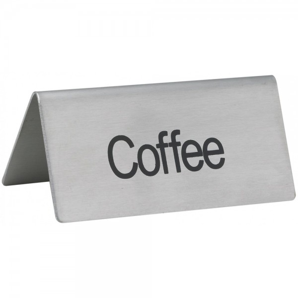 Winco SGN-103 Stainless Steel Coffee Tent Sign Winco SGN-103 Stainless Steel Coffee Tent Sign