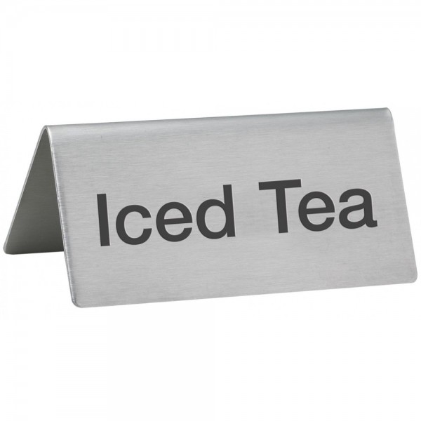 Winco SGN-105 Stainless Steel Iced Tea Tent Sign Winco SGN-105 Stainless Steel Iced Tea Tent Sign