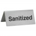 Winco SGN-106 Stainless Steel Sanitized Table Tent Sign Winco SGN-106 Stainless Steel Sanitized Table Tent Sign