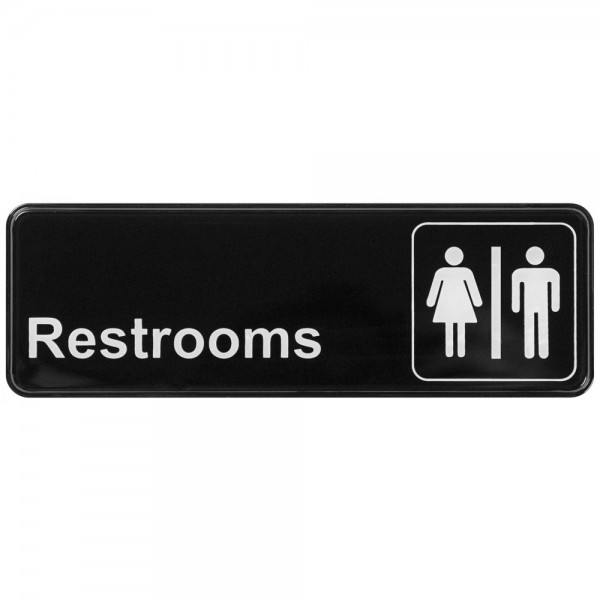 Winco SGN-313 Restrooms Information Sign, 3 x 9 Winco SGN-313 Restrooms Information Sign, 3 x 9