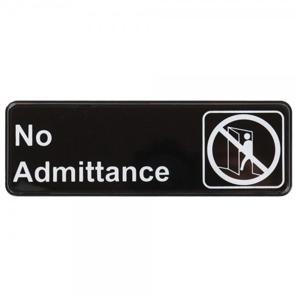 Winco SGN-331 No Admittance Information Sign, 3 x 9 Winco SGN-331 No Admittance Information Sign, 3 x 9
