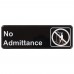 Winco SGN-331 No Admittance Information Sign, 3 x 9 Winco SGN-331 No Admittance Information Sign, 3 x 9