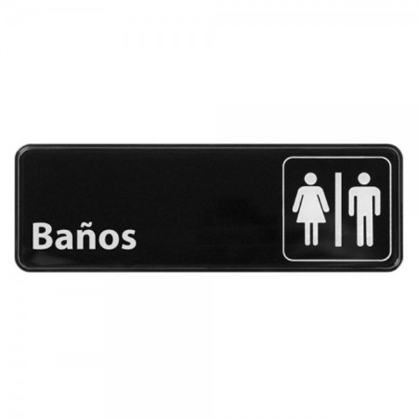 Winco SGN-362 Restrooms Spanish Information Sign, 3 x 9 Winco SGN-362 Restrooms Spanish Information Sign, 3 x 9