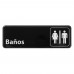 Winco SGN-362 Restrooms Spanish Information Sign, 3 x 9 Winco SGN-362 Restrooms Spanish Information Sign, 3 x 9