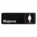 Winco SGN-369 Women Spanish Information Sign, 3 x 9
