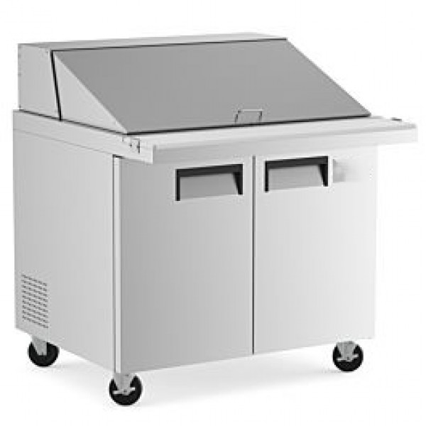 Coldline SMP36 36" Mega Top Refrigerated Sandwich Prep Table with Cutting Board and Food Pans