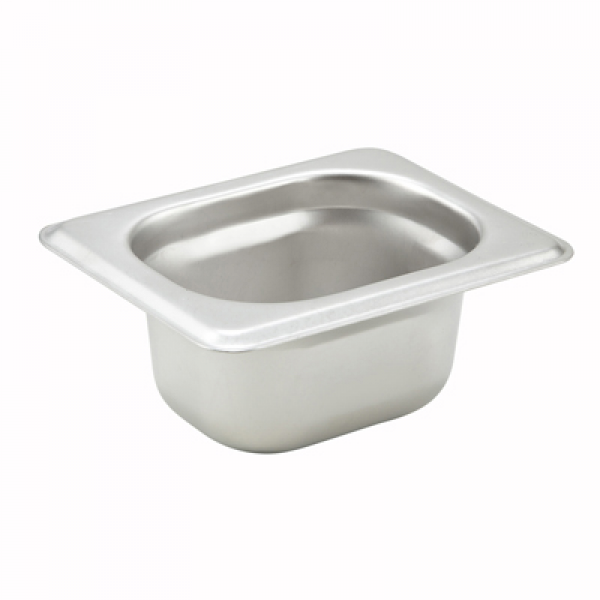 Winco SPJH-1802 Anti-Jam Steam Pan - Eigtheenth-Size 2 Deep 22 Gauge Stainless Steel Winco SPJH-1802 Anti-Jam Steam Pan - Eigtheenth-Size 2 Deep 22 Gauge Stainless Steel